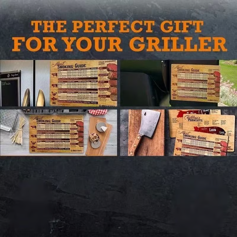 🍖Magnetic Meat Smoking Guide - Butcher Block🎁