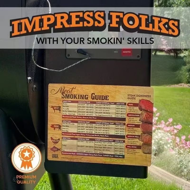 🍖Magnetic Meat Smoking Guide - Butcher Block🎁