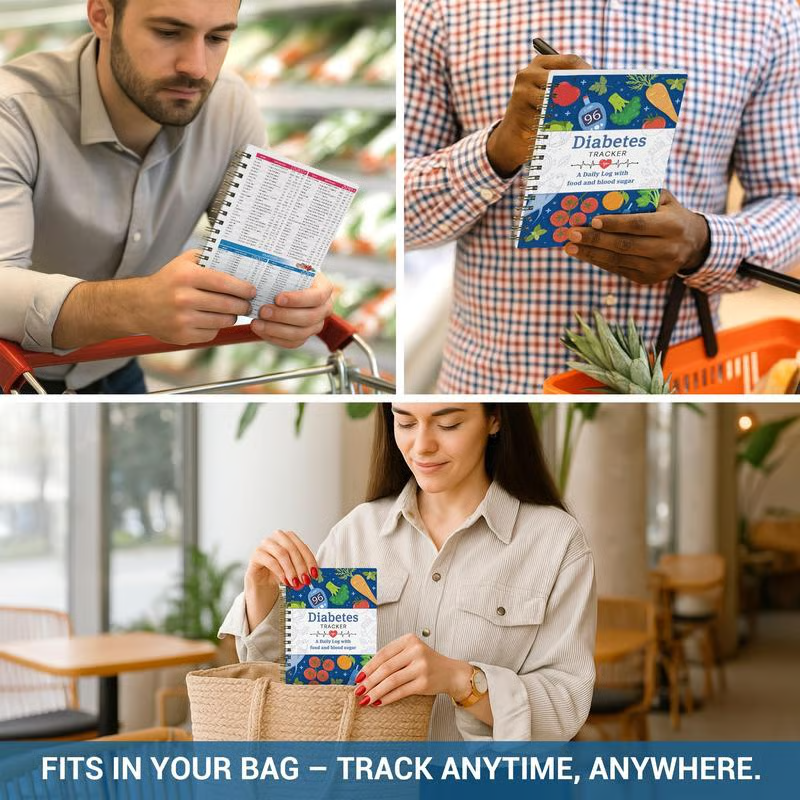 🔥Last Day 49% OFF - 📘✨Special for Diabetes🔥Diabetes Tracker Book with Food List