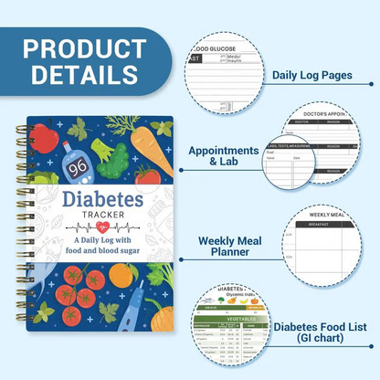 🔥Last Day 49% OFF - 📘✨Special for Diabetes🔥Diabetes Tracker Book with Food List